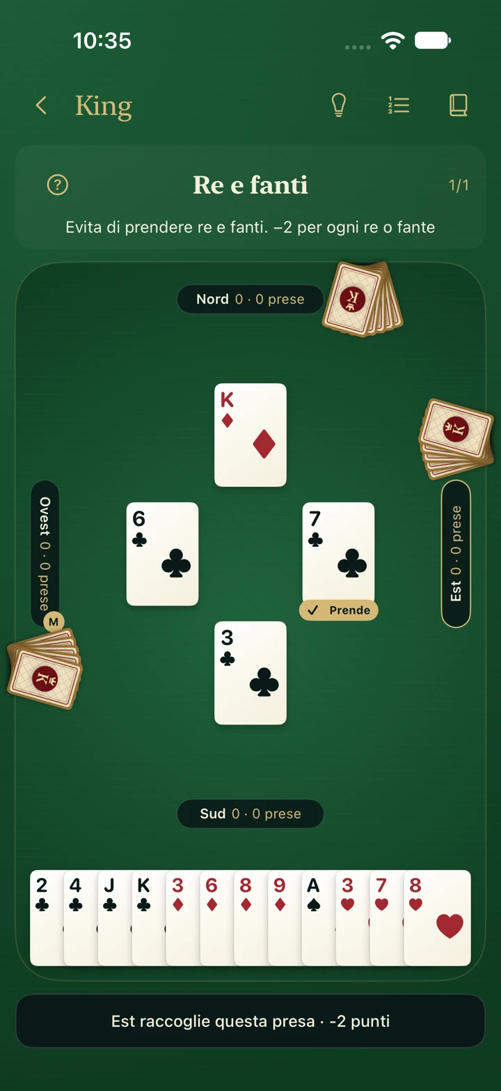 Una mano di King in corso su iPhone